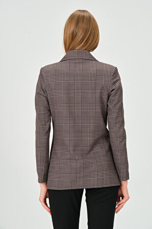 Desenli kumaştan Blazer Ceket 