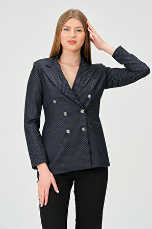 Desenli kumaştan Blazer Ceket 