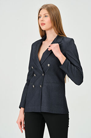 Desenli kumaştan Blazer Ceket 