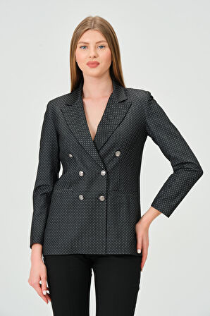 Desenli kumaştan Blazer Ceket 