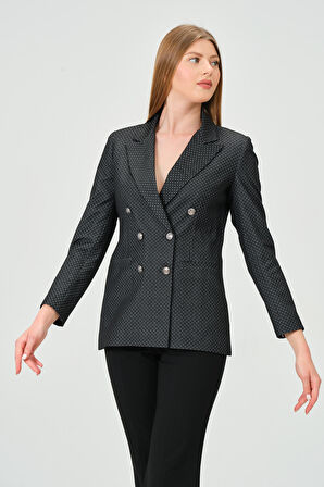 Desenli kumaştan Blazer Ceket 