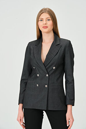 Desenli kumaştan Blazer Ceket 