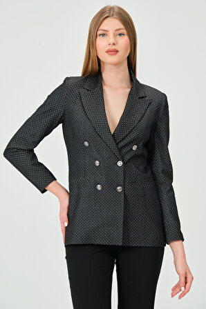 Desenli kumaştan Blazer Ceket 