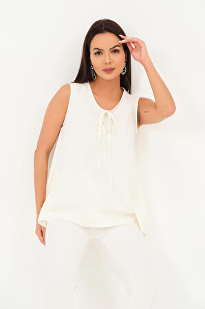 Kolsuz Arkası Bağlamalı Bluz