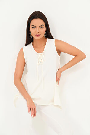 Kolsuz Arkası Bağlamalı Bluz