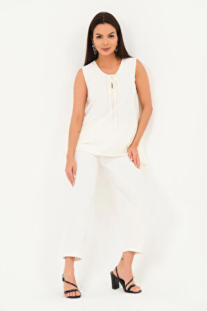 Kolsuz Arkası Bağlamalı Bluz