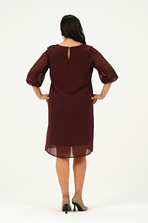 Büyük Beden Şifon Elbise