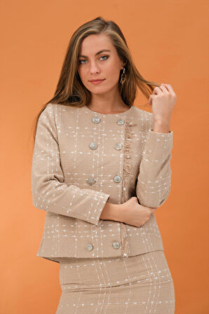 Tuvit Saçaklı Ceket