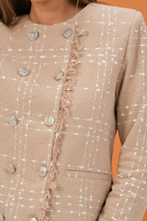 Tuvit Saçaklı Ceket