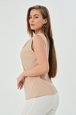 Dökümlü Yakalı Bluz