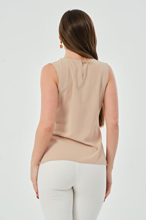 Dökümlü Yakalı Bluz