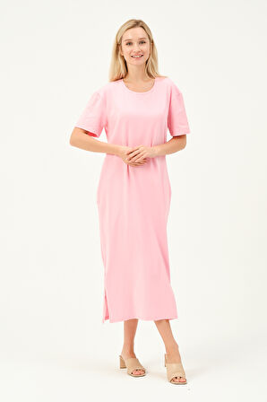 Düz Kesim Cepli Örme Elbise