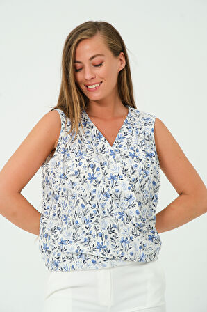 Desenli Kuruvaze Bluz