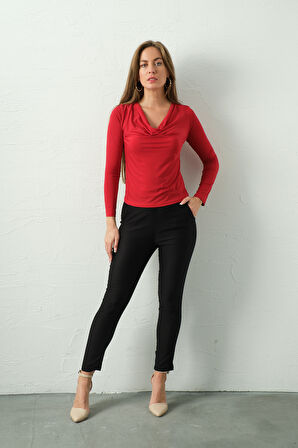 Dökümlü Yakalı BodyCorn Bluz