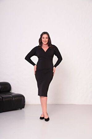 Büyük Beden Esnek kumaş Elbise