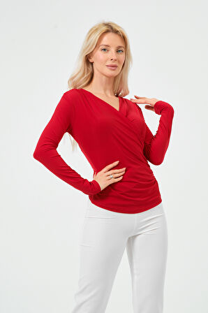 Önü Kuruvaze Büzgülü BodyCorn Bluz