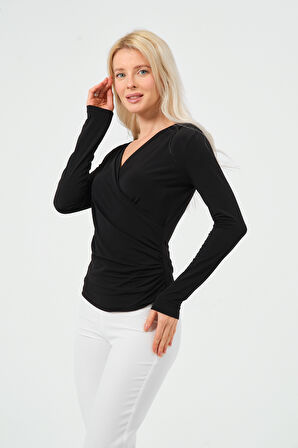 Önü Kuruvaze Büzgülü BodyCorn Bluz