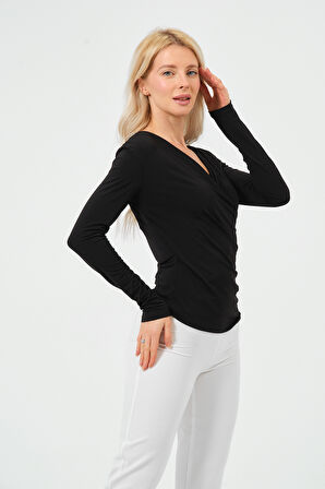 Önü Kuruvaze Büzgülü BodyCorn Bluz