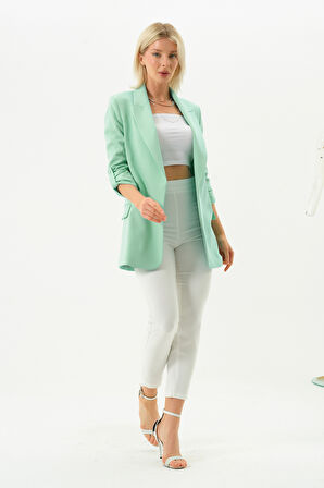 Kolu Büzgülü Blazer Ceket 
