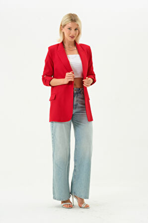 Kolu Büzgülü Blazer Ceket 