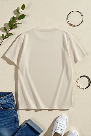 Unisex Leopar Desenli Kurdele Baskılı Tasarım Tshirt