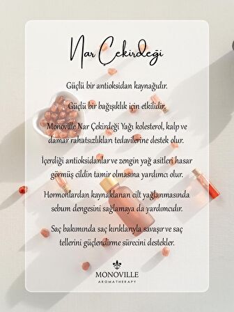 Nar Çekirdeği Yağı 30 ml Soğuk Sıkım %100 Saf ve Doğal (Pomegrenate Oil)