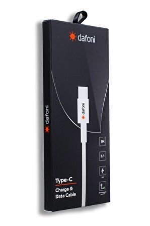 Dafoni 1 Metre Hızlı Data Kablosu Type-C Beyaz DAF-05TYP
