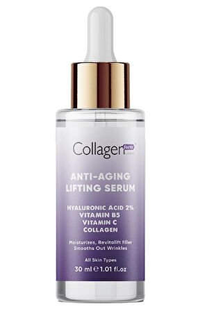 Collagen Forte Platinum Hyaluronik Asit Yaşlanma Karşıtı Sıkılaştırıcı Serum 30ml, Vitamin B5, Vitamin C & Collagen