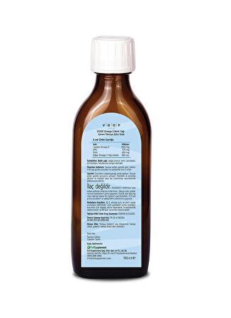 Voop Omega 3 Balık Yağı Şurup Portakal Aromalı 150 ml