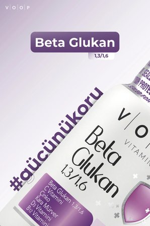 Voop Beta Glukan 1,3/1,6 Kara Mürver, Vitamin C, Çinko 30 Kapsül