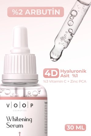 Voop Whitening Tüm Cilt Tipleri İçin Aydınlatıcı Alkolsüz Gece Leke Serumu  30 ml 