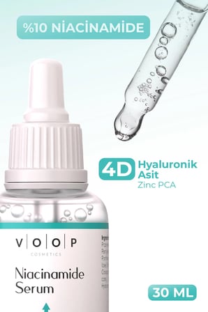 Voop Niacinamide Yaşlanma Karşıtı Hyalüronik Asit 30 Yaş + Gece-Gündüz Göz Serumu 30 ml 