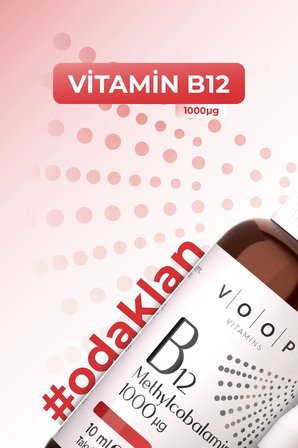 Voop Vitamin B12 Methylcobalamin 1000 mg Sprey-Damla 10 ml