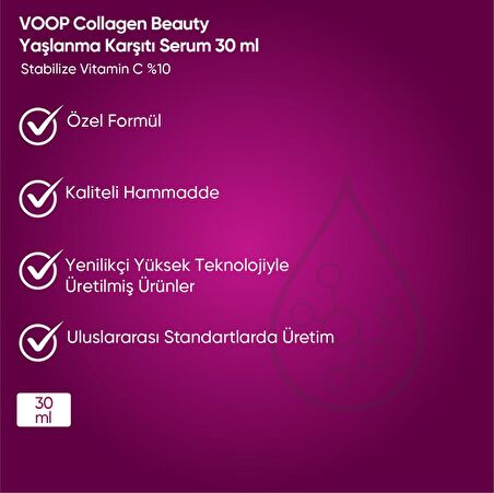 Voop Collagen Beauty Yaşlanma Karşıtı Serum 30 ml