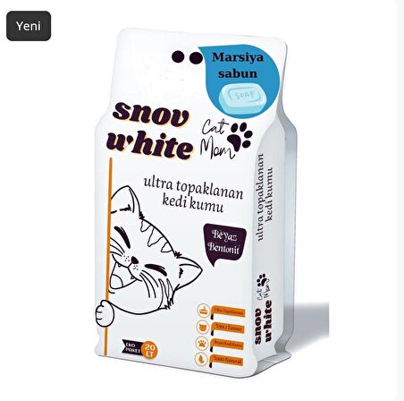 Snow White 20lt Beyaz Bentoint Marsilya Sabun Ince Taneli Kedi Kumu Ultra Topaklanma