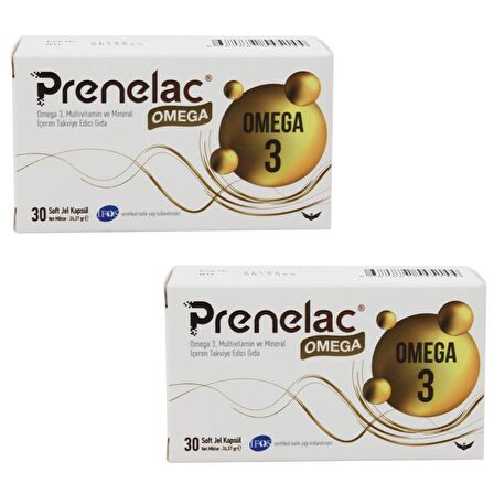 Prenelac Omega 3 Takviye Edici Gıda 30 Soft Jel Kapsül 2 ADET