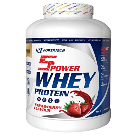 5Power Whey Protein Tozu 2400 gr Çilek Aromalı