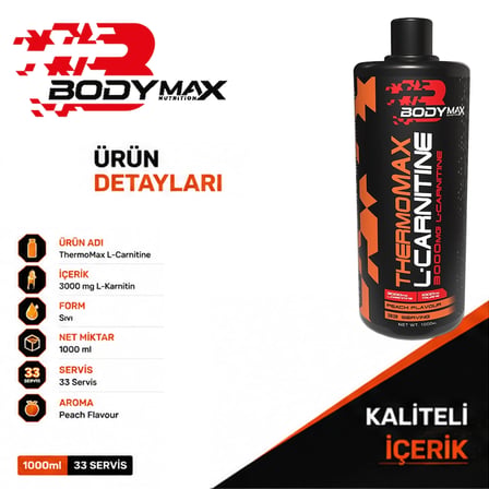 Bodymax Thermomax L Carnitine Sıvı 3000 Mg 33 Servis Şeftali