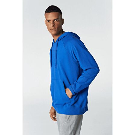 Hummel Johns Oversize Erkek Mavi Kapüşonlu Sweatshirt 921702-7788