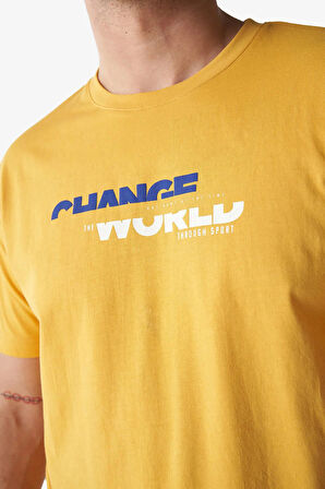 Hummel Hmldivide Ss Erkek Sarı T-Shirt 911794-2523