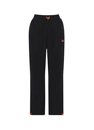 932207-2001 HMLLETIZIA PANTS Siyah Kadın Standart Bel Bol Kesim Baskılı Eşofman Altı