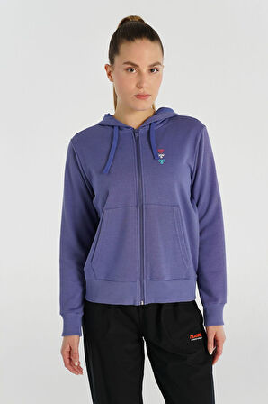 Kadın Hml Dora Fermuarlı Hoodie - Mor | M