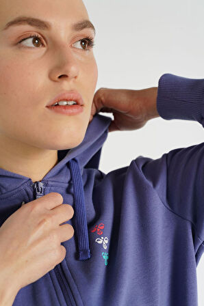 Kadın Hml Dora Fermuarlı Hoodie - Mor | M