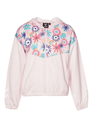 Hummel Fermuarlı Yaka Desenli Pembe Kız Çocuk Eşofman Üstü 922329-9877-HMLYANKA ZIP HOODIE