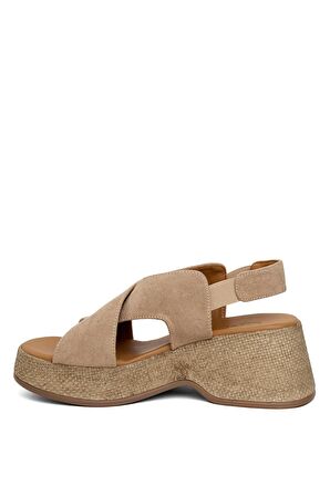 Beety BY2090.509S Kadın Dolgu Topuk Sandalet Camel