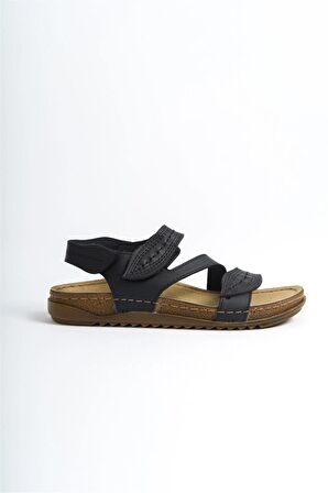 Elit Sry213607C Kadın Düz Sandalet Siyah