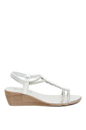 Guja 24Y145-1 Kadın Dolgu Topuk Sandalet Gümüş