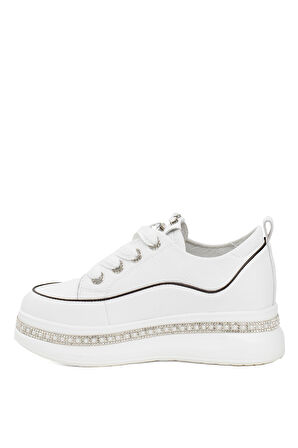 Guja 24K308-1 Kadın Hakiki Deri Kalın Taban Sneaker Beyaz