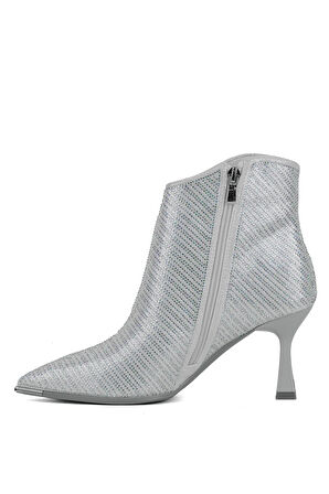 Guja 24K430-1 Kadın Topuklu Abiye Bot Gümüş