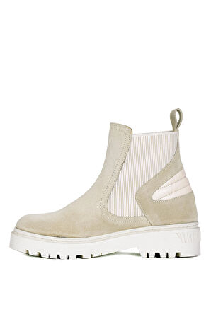 Elit VVS24118S Kadın Süet Hakiki Deri Chelsea Bot Kum Rengi